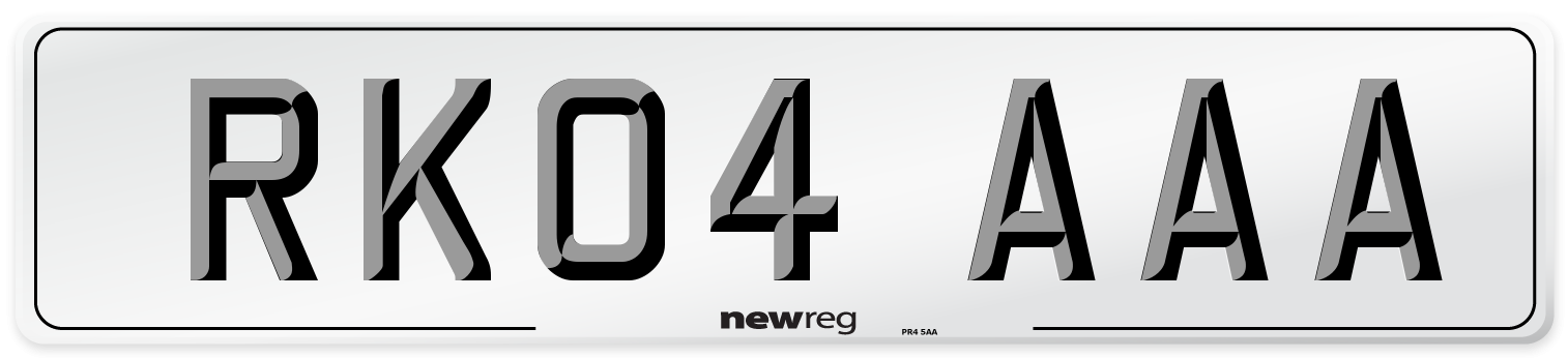 RK04 AAA Number Plate from New Reg